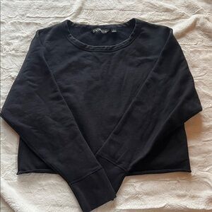 Athleta Black Cropped Sweatshirt